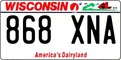 WI license plate 868XNA