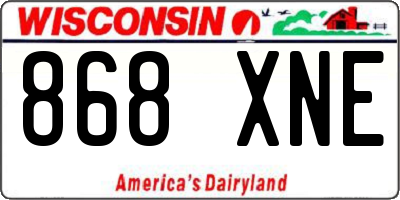 WI license plate 868XNE