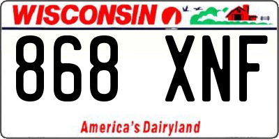 WI license plate 868XNF