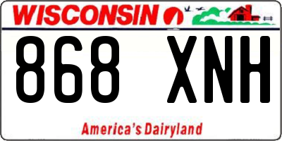 WI license plate 868XNH
