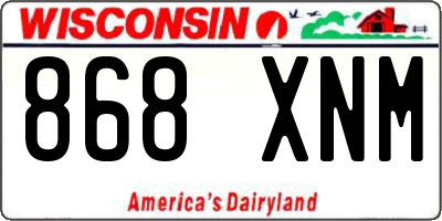 WI license plate 868XNM