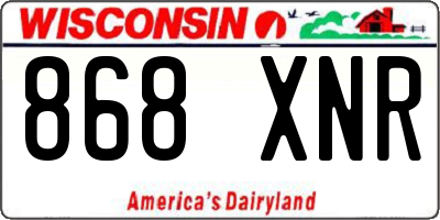 WI license plate 868XNR