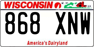 WI license plate 868XNW