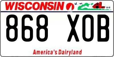 WI license plate 868XOB