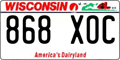 WI license plate 868XOC
