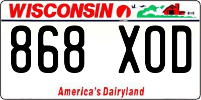 WI license plate 868XOD