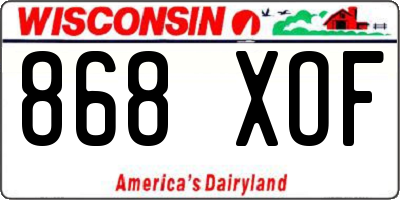 WI license plate 868XOF
