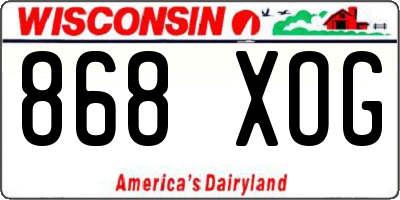 WI license plate 868XOG