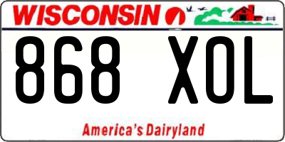 WI license plate 868XOL