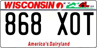 WI license plate 868XOT