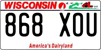 WI license plate 868XOU