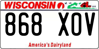 WI license plate 868XOV