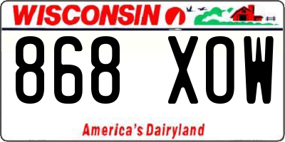 WI license plate 868XOW