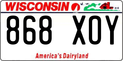 WI license plate 868XOY