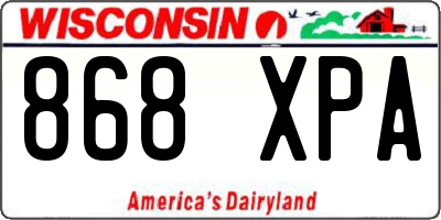 WI license plate 868XPA