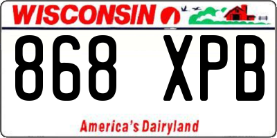 WI license plate 868XPB