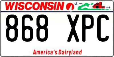 WI license plate 868XPC