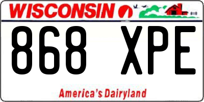 WI license plate 868XPE