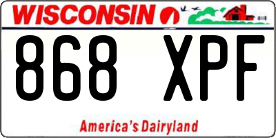 WI license plate 868XPF