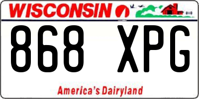 WI license plate 868XPG