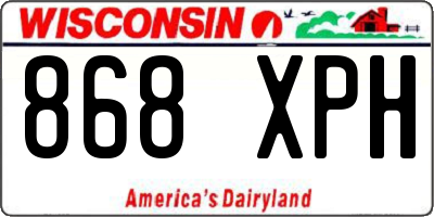 WI license plate 868XPH