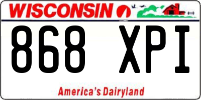 WI license plate 868XPI
