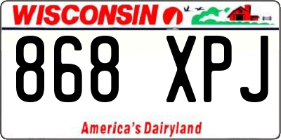WI license plate 868XPJ