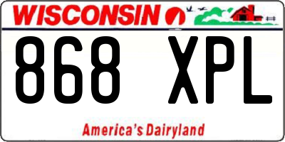 WI license plate 868XPL