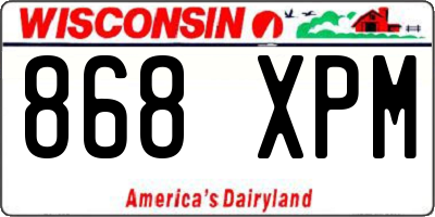 WI license plate 868XPM