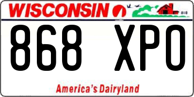 WI license plate 868XPO