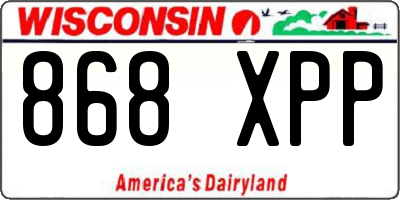 WI license plate 868XPP