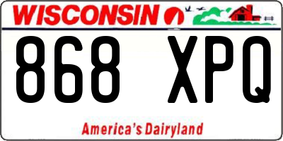 WI license plate 868XPQ