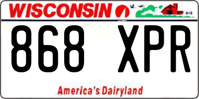 WI license plate 868XPR