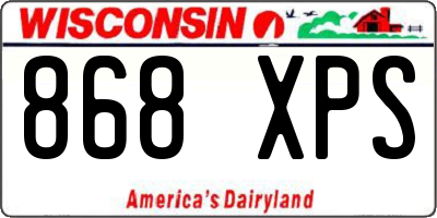 WI license plate 868XPS