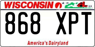 WI license plate 868XPT