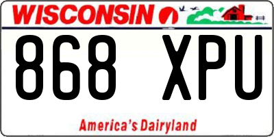 WI license plate 868XPU