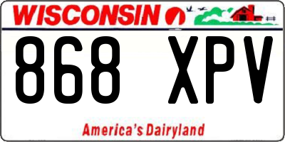 WI license plate 868XPV