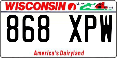 WI license plate 868XPW