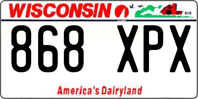 WI license plate 868XPX