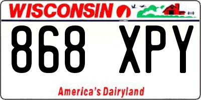 WI license plate 868XPY