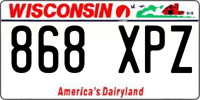 WI license plate 868XPZ