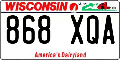 WI license plate 868XQA