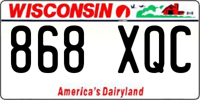 WI license plate 868XQC