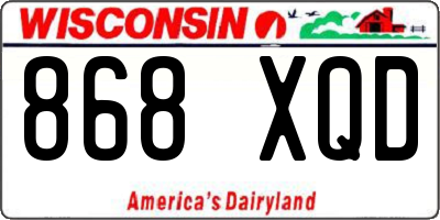 WI license plate 868XQD