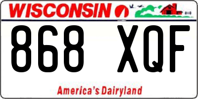 WI license plate 868XQF