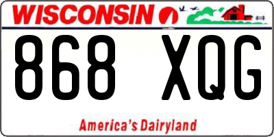 WI license plate 868XQG