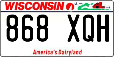 WI license plate 868XQH