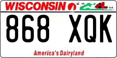 WI license plate 868XQK