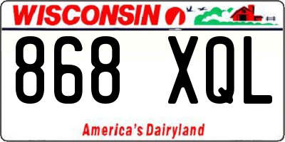 WI license plate 868XQL