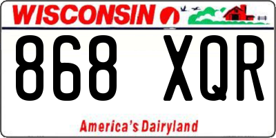 WI license plate 868XQR